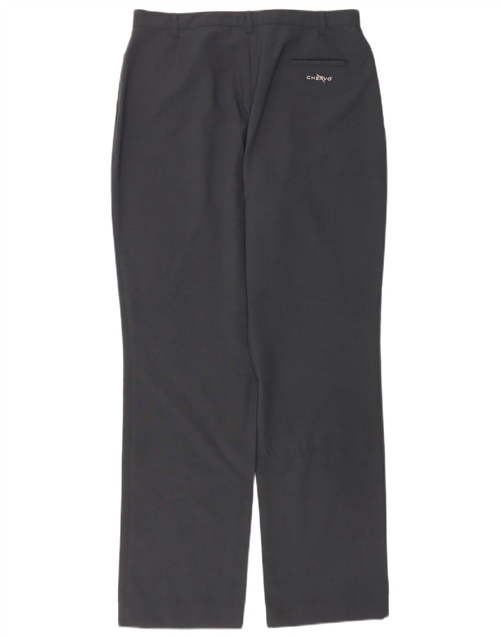 Calça feminina reta casual Chervo W30 L32 poliéster preto