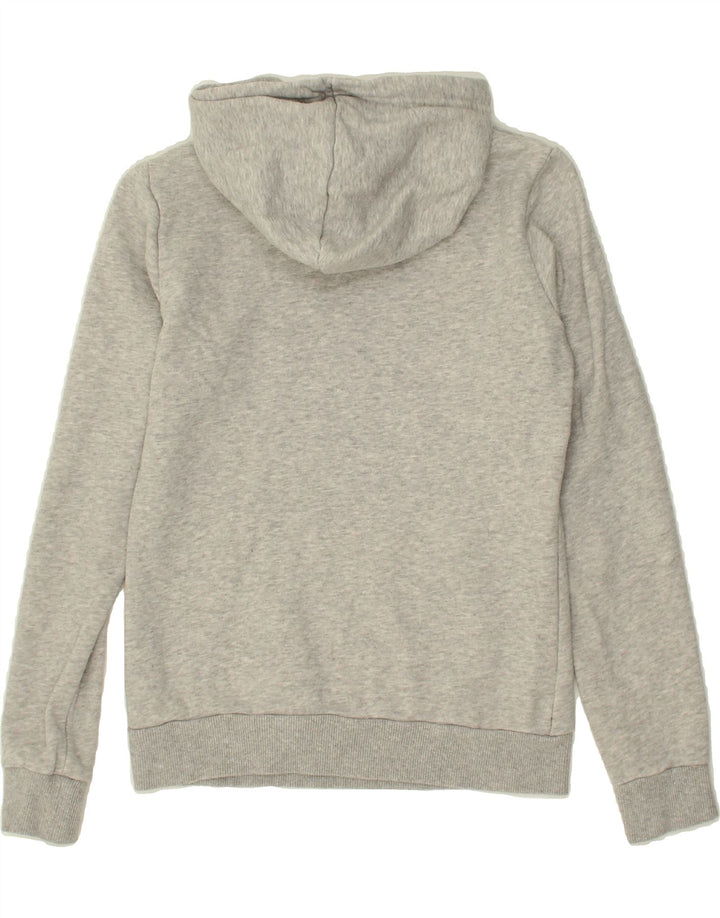 PUMA Womens Graphic Hoodie Jumper UK 8 Small Grey Cotton | Vintage Puma | Thrift | Second-Hand Puma | Used Clothing | Messina Hembry 