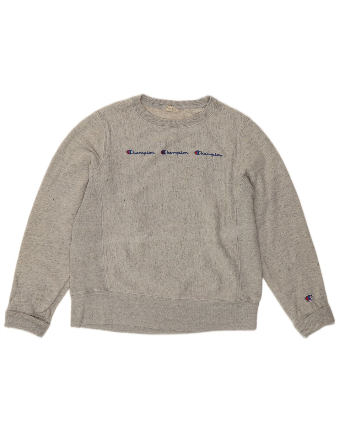 Jumper de moletom gráfico feminino Champion UK 10 pequeno algodão cinza