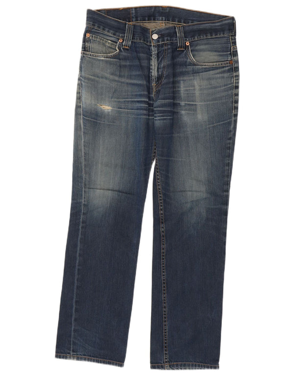 Levi's Masculino 511 Distressed Slim Jeans W33 L29 Azul Algodão