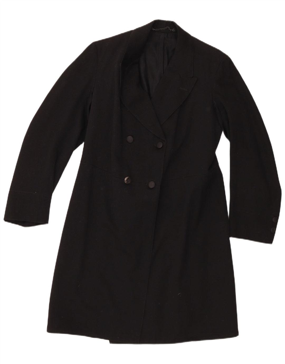 Casaco feminino vintage duplo breasted UK 12 médio preto