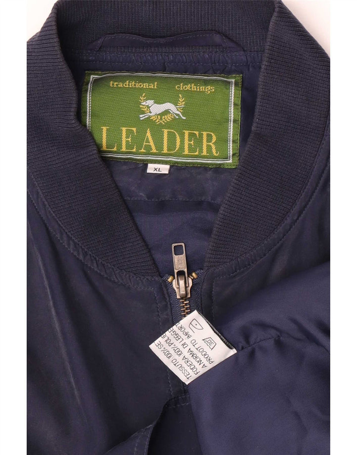 Jaqueta bomber masculina Leader UK 42 XL seda azul marinho