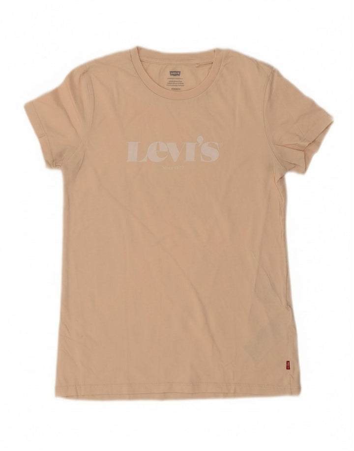 Camiseta gráfica masculina LEVI'S Top XS algodão bege