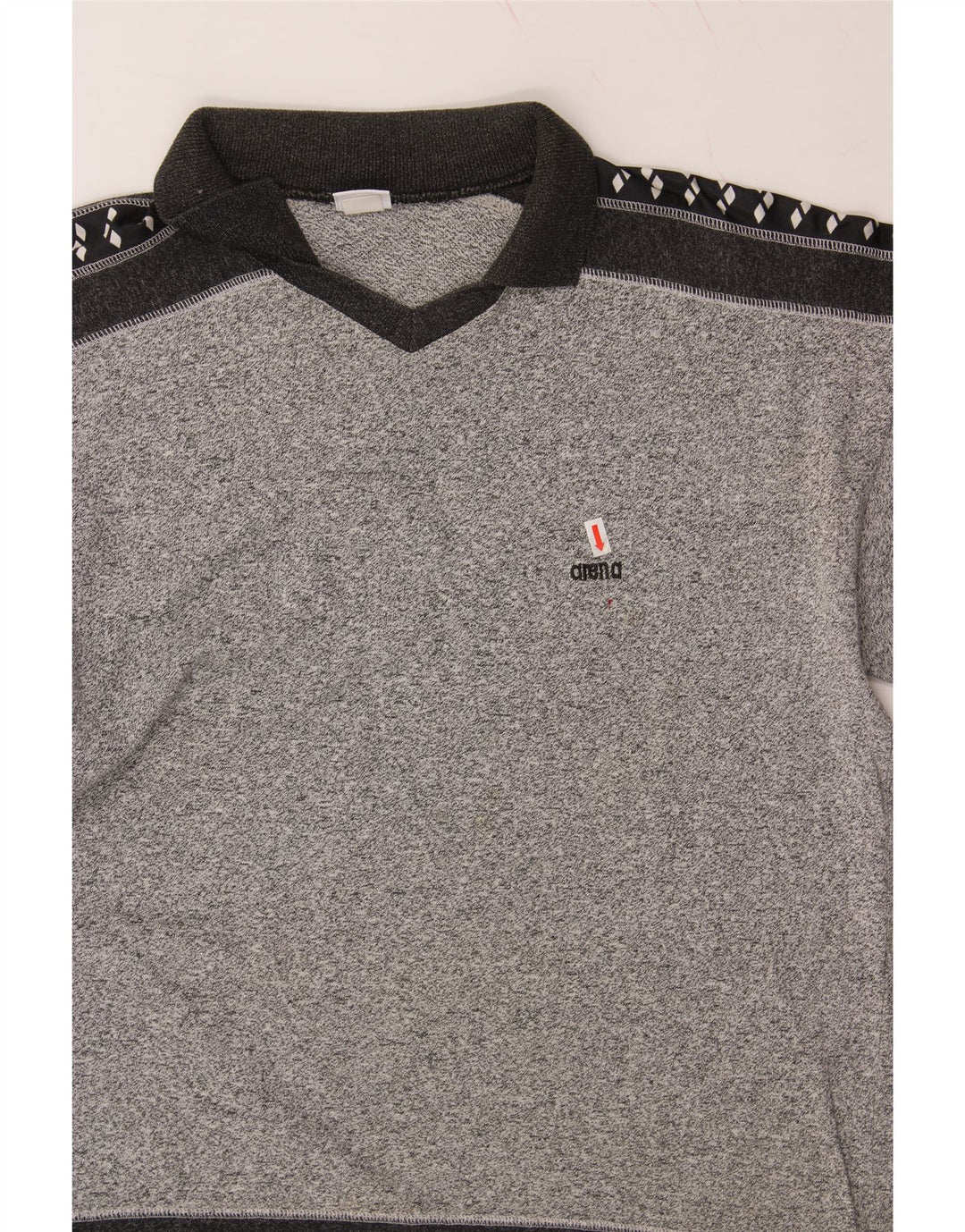 ARENA Mens Polo Shirt Medium Grey Colourblock Vintage Arena and Second-Hand Arena from Messina Hembry 