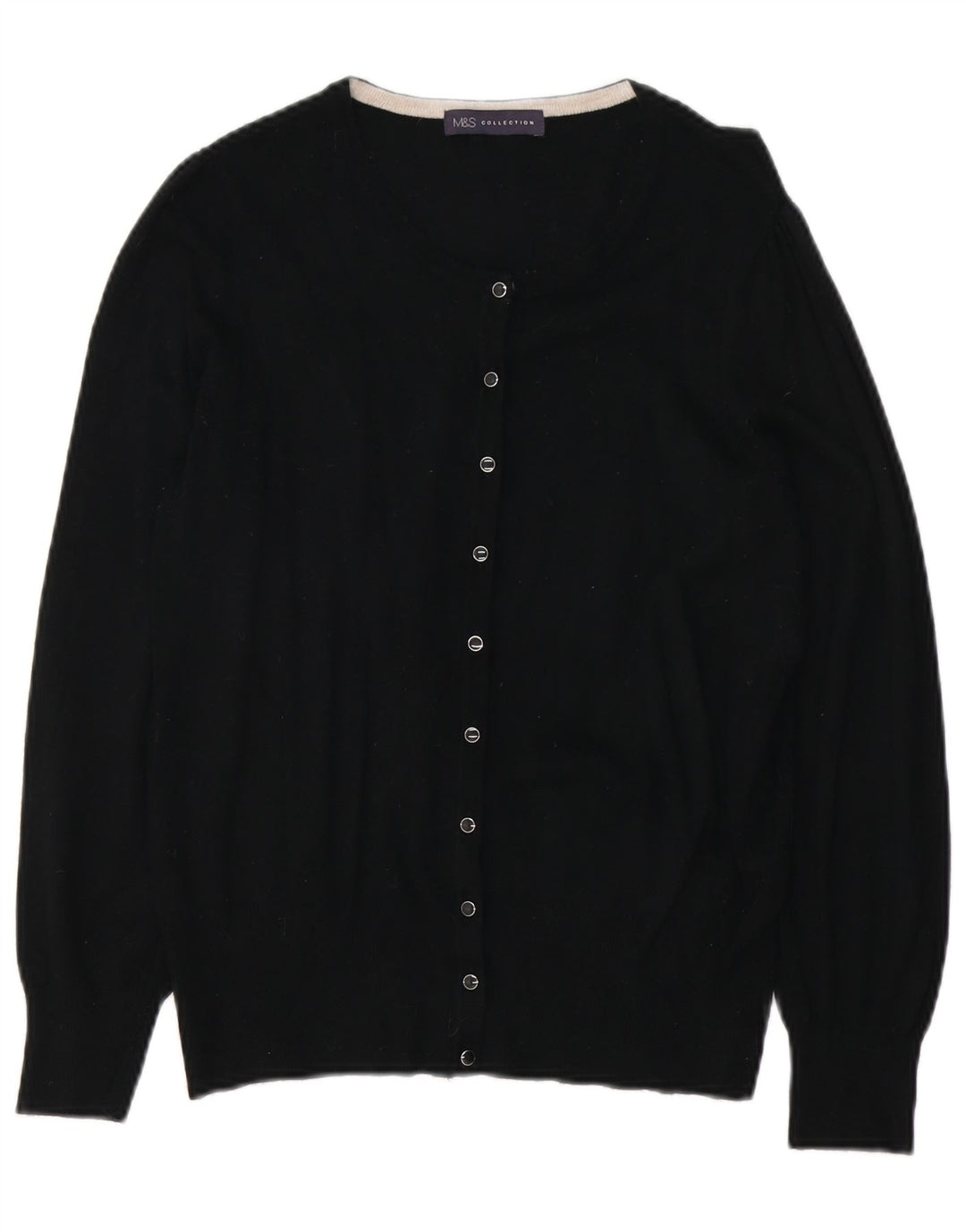 Suéter cardigã feminino Marks & Spencer Reino Unido 12 viscose preta média