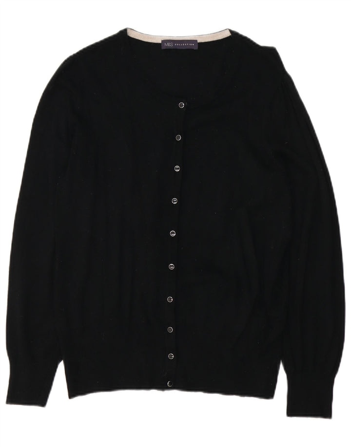 Suéter cardigã feminino Marks & Spencer Reino Unido 12 viscose preta média