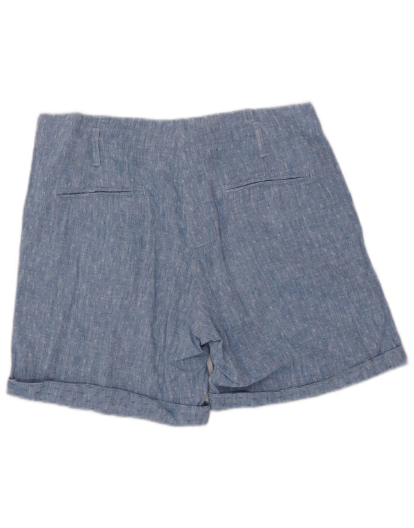 Shorts chino feminino Marks & Spencer Pegged UK 12 médio W32 azul geométrico
