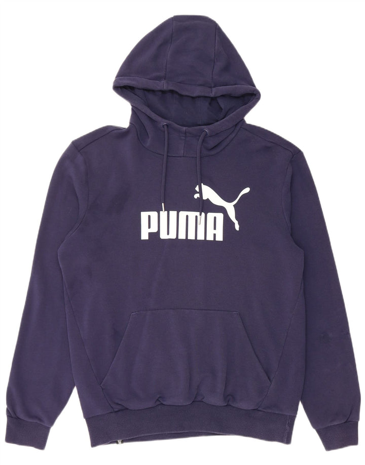 PUMA Mens Graphic Hoodie Jumper Médio Azul Marinho Algodão