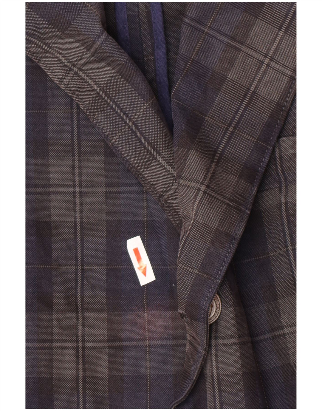 Jaqueta blazer masculina Jaggy com 3 botões IT 48 algodão xadrez azul marinho médio