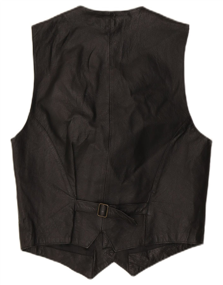 Colete masculino de couro CONWELL pequeno couro preto