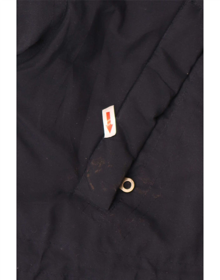 Casaco corta-vento masculino vintage UK 38 poliéster colorblock azul marinho médio