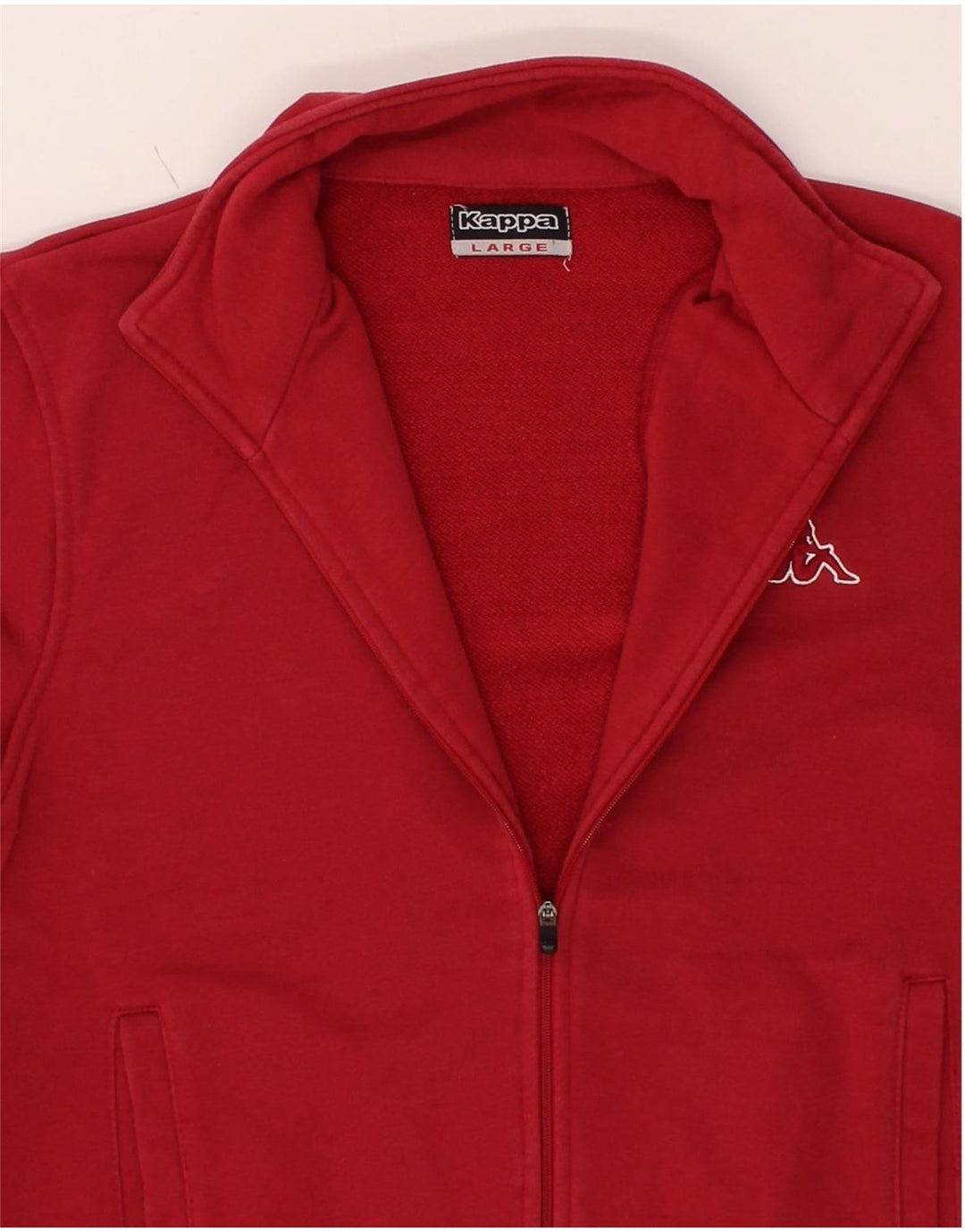 KAPPA Womens Tracksuit Top Jacket UK 14 Large Red Cotton Vintage Kappa and Second-Hand Kappa from Messina Hembry 