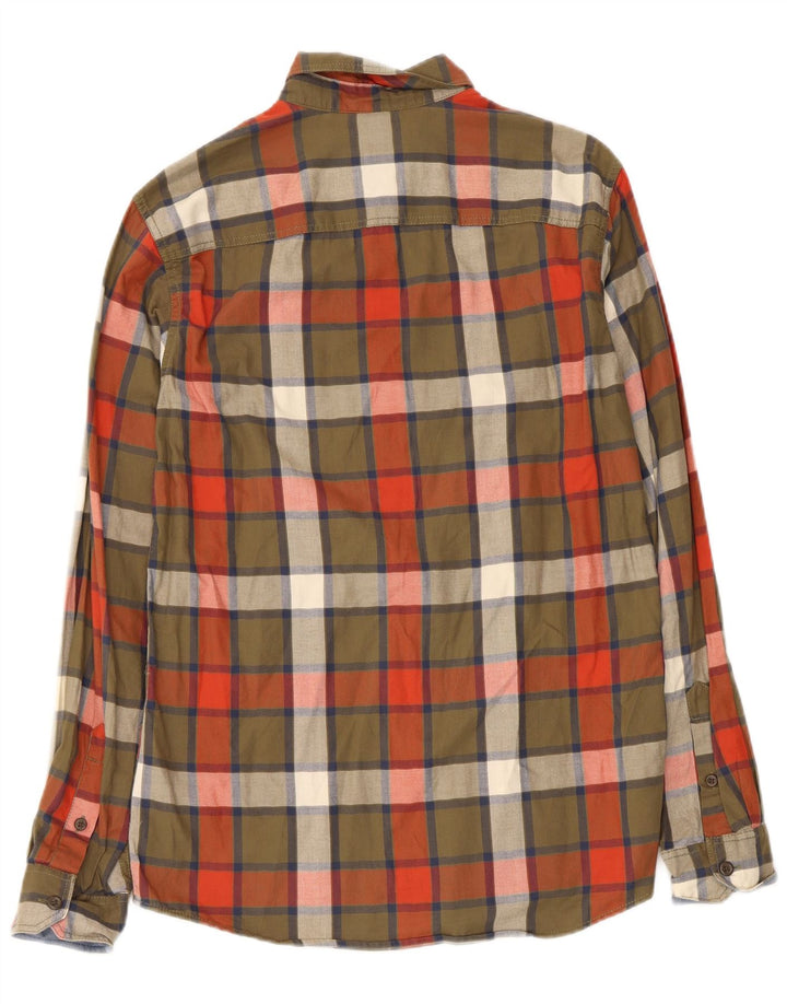 Camisa masculina de flanela Jack & Jones médio cáqui algodão xadrez