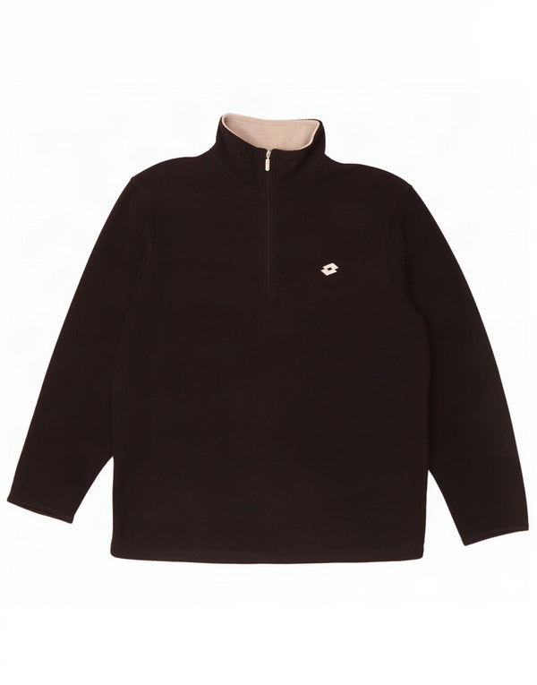 Lotto Mens Zip Neck Fleece Jumper Médio Preto