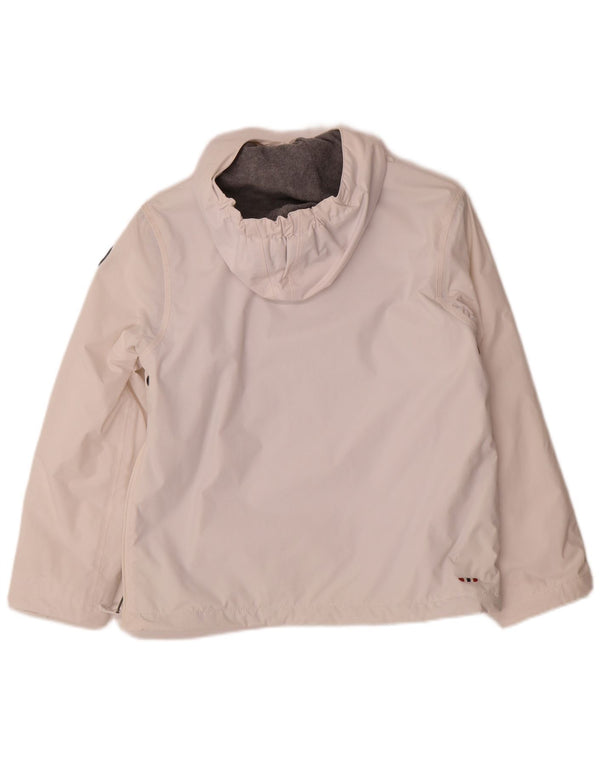 Jaqueta Anorak com capuz gráfico Napapijri para meninas 11-12 anos branco colorblock
