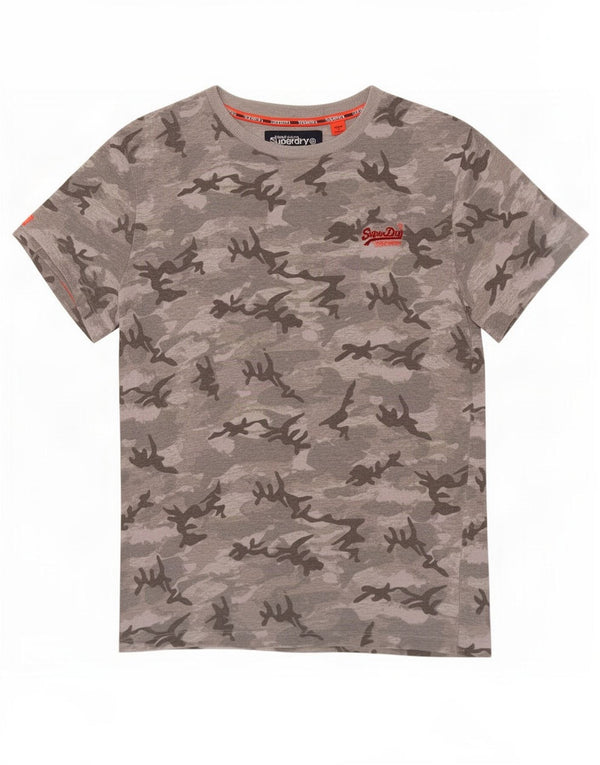 Camiseta masculina Superdry Top XS cinza camuflagem algodão