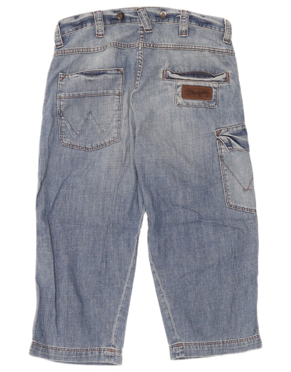 Wrangler Mens Denim Cargo Shorts W30 Algodão Azul Médio