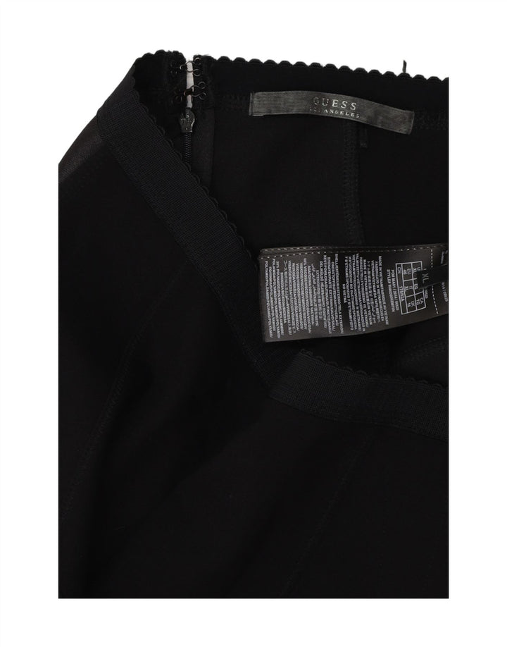 Saia lápis feminina GUESS UK 16 grande W36 preta colorblock viscose