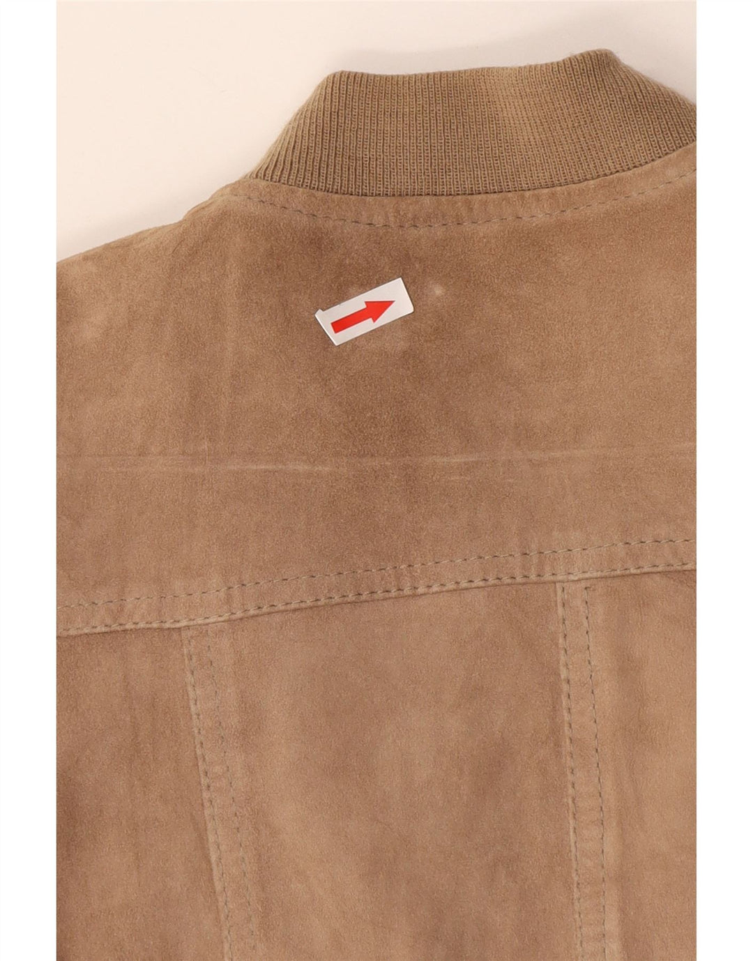 Jaqueta bomber feminina vintage de camurça IT 42 couro bege médio