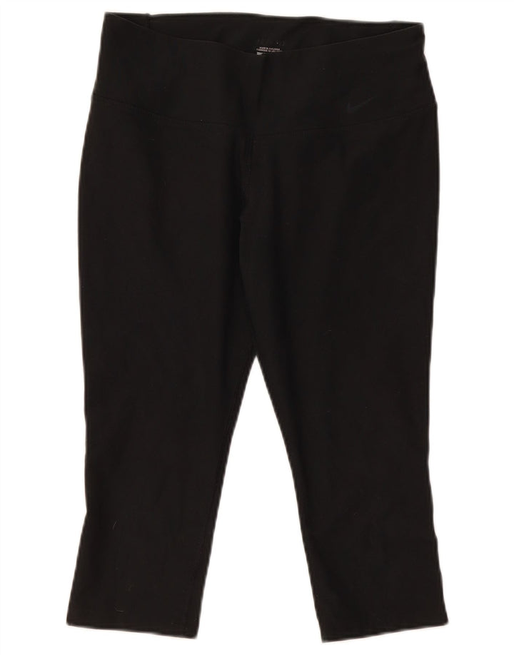 Nike Womens Capri Leggings UK 14 Médio Preto Poliéster