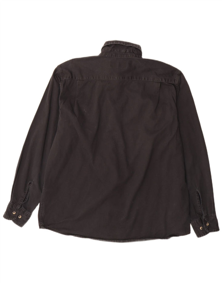 Camisa jeans masculina Wrangler grande algodão preto