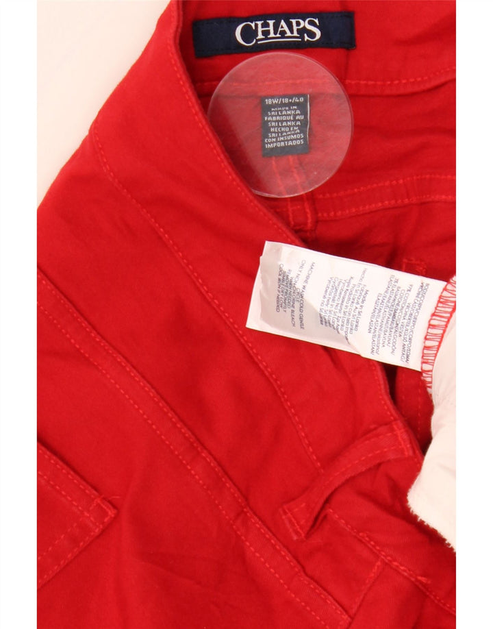 Bermuda feminina CHAPS US 18 2XL W38 algodão vermelho