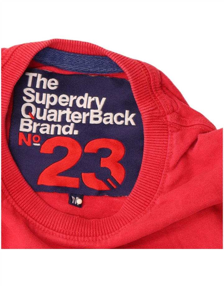 Camiseta masculina gráfica SUPERDRY Top médio algodão vermelho
