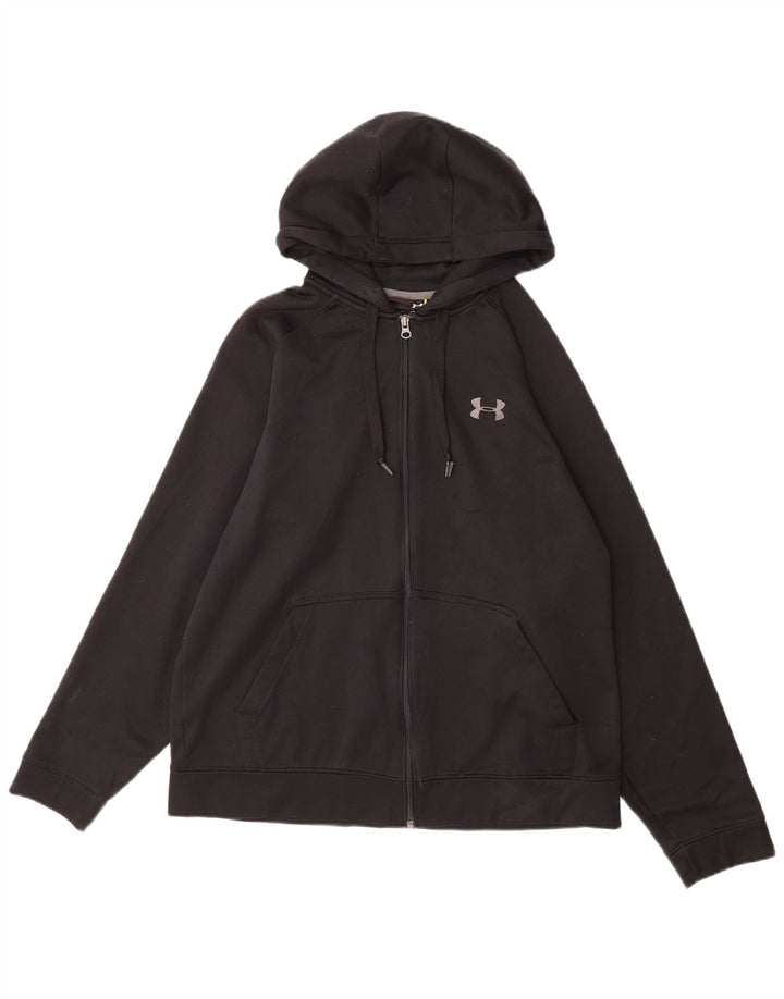 Suéter masculino com capuz e zíper UNDER ARMOUR poliéster preto médio