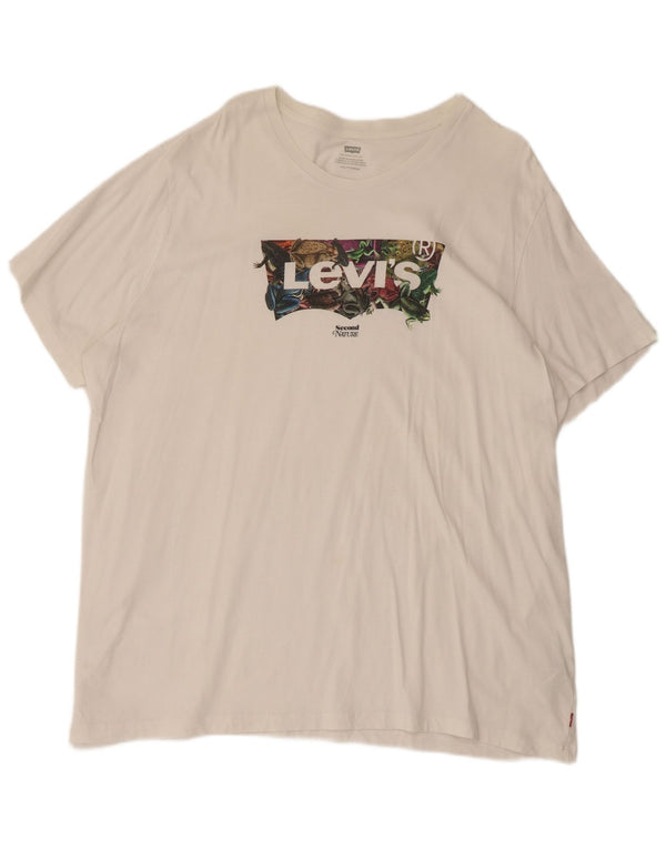 Camiseta feminina gráfica Levi's 2XL algodão branco