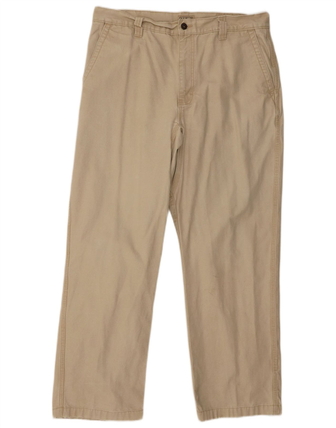 L.L.BEAN Calça Chino Masculina Reta W36 L30 Algodão Bege