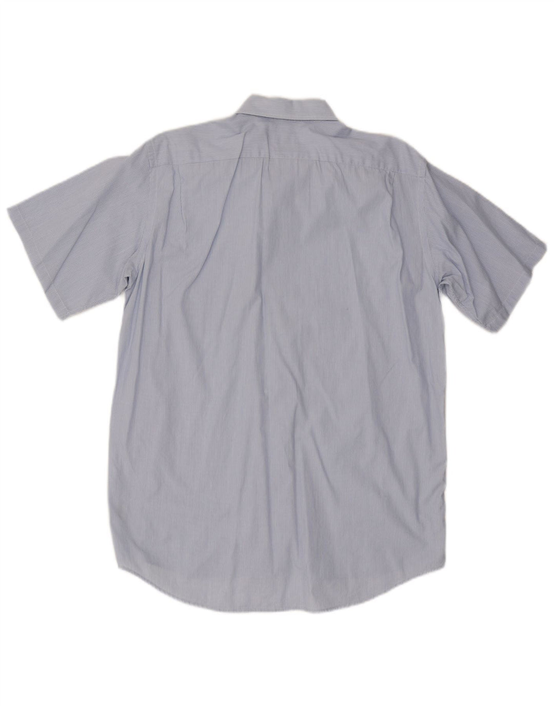Lacoste Camisa masculina de manga curta tamanho 39 algodão risca de giz azul médio