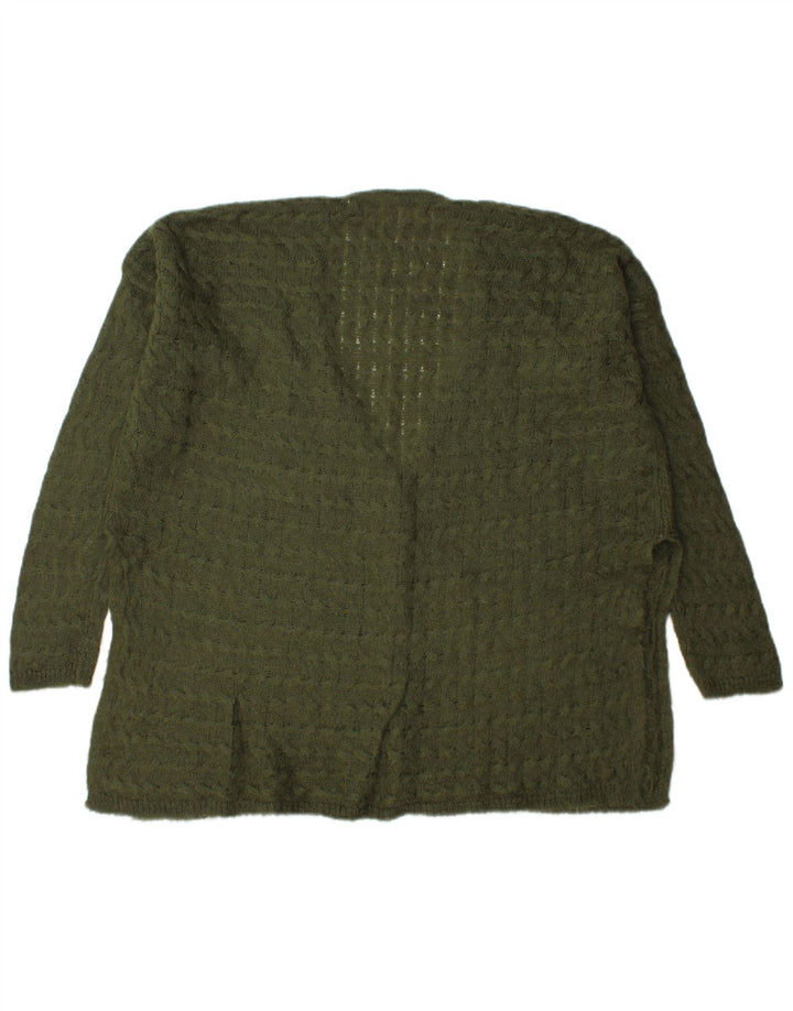 Zara Suéter Cardigan Oversized Feminino Reino Unido 14 Verde Médio
