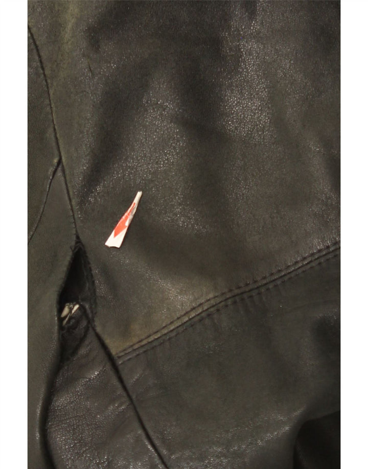 Jaqueta de couro masculina vintage UK 38 média preta