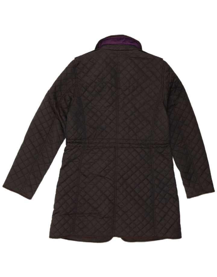 Sobretudo acolchoado feminino Hobbs UK 12 poliamida marrom médio