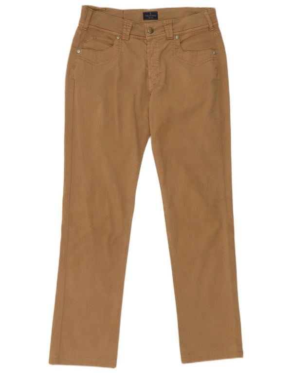 Calça feminina casual reta Trussardi W29 L30 algodão bege