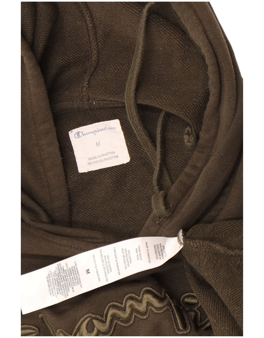 Jumper masculino com capuz gráfico Champion médio algodão cáqui