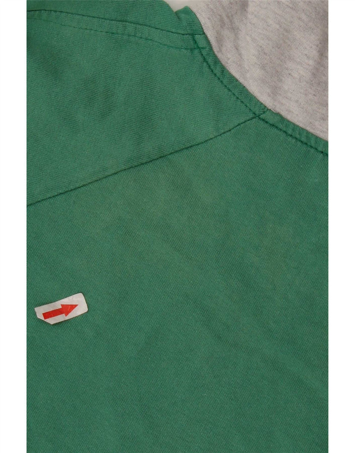 Campagnolo moletom masculino com zíper e gola em bloco colorido verde médio