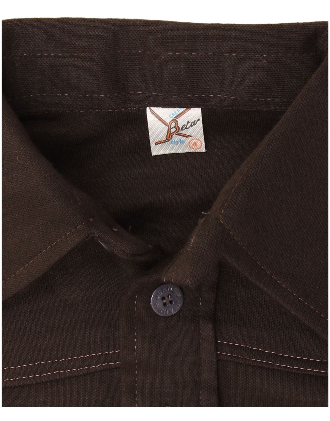 Camisa polo masculina BETA de manga comprida pequena marrom