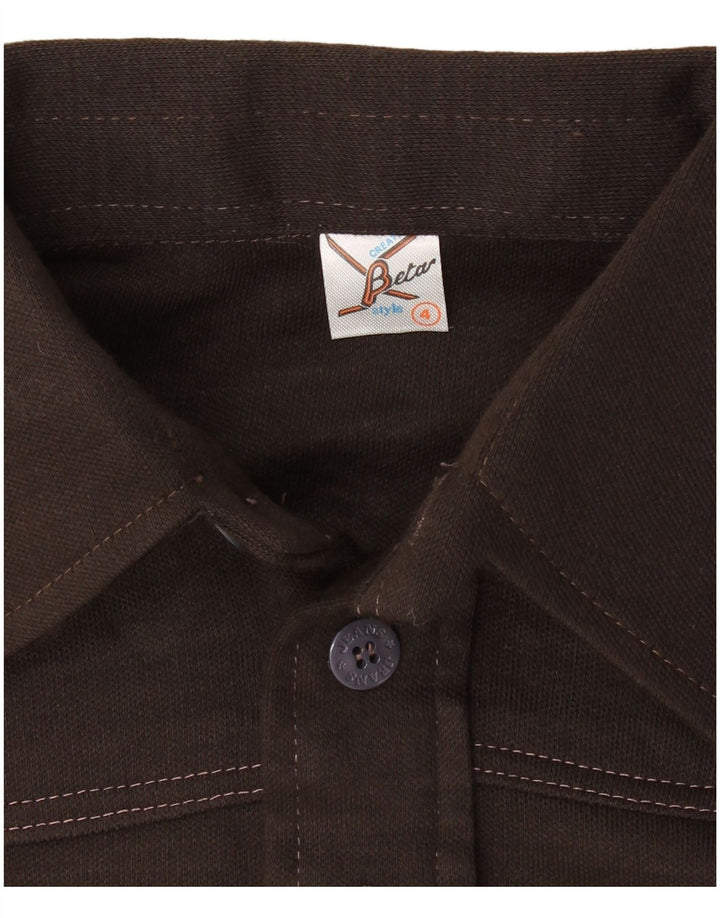 Camisa polo masculina BETA de manga comprida pequena marrom