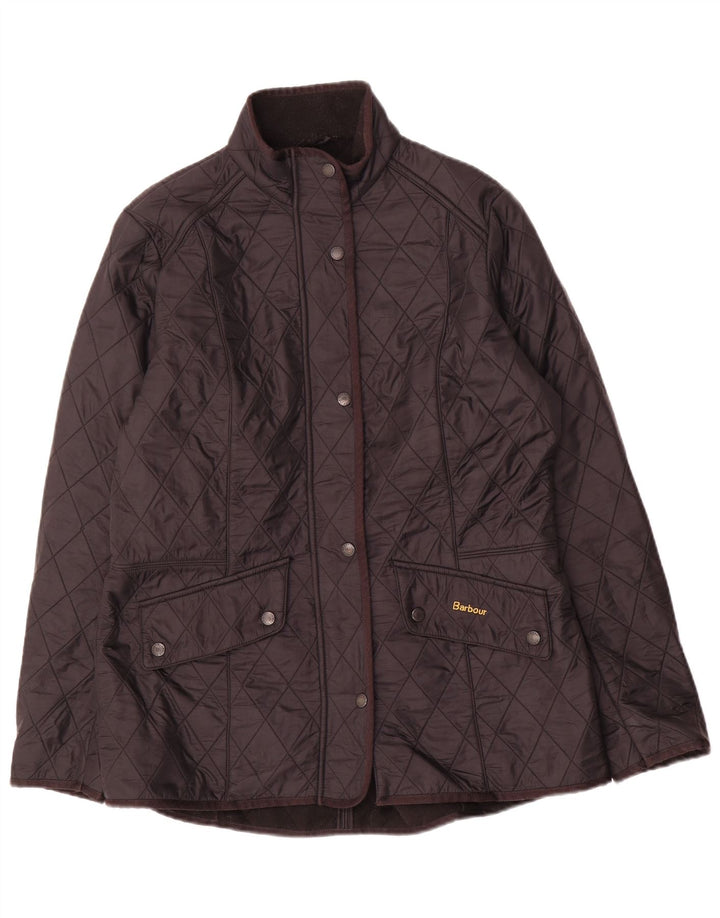 Jaqueta acolchoada feminina Barbour UK 16 grande poliamida preta