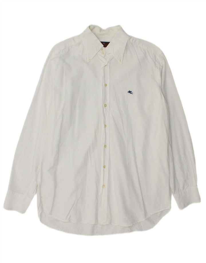 Camisa masculina ETRO Milano grande algodão branco