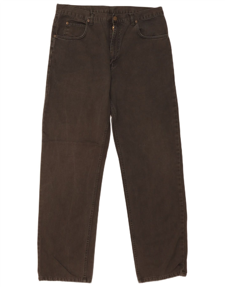 Lee Mens Straight Jeans W34 L32 Algodão Preto