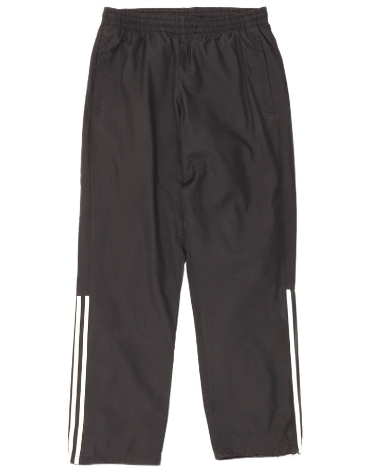 Calças de treino masculinas Adidas UK 38/40 poliéster preto médio