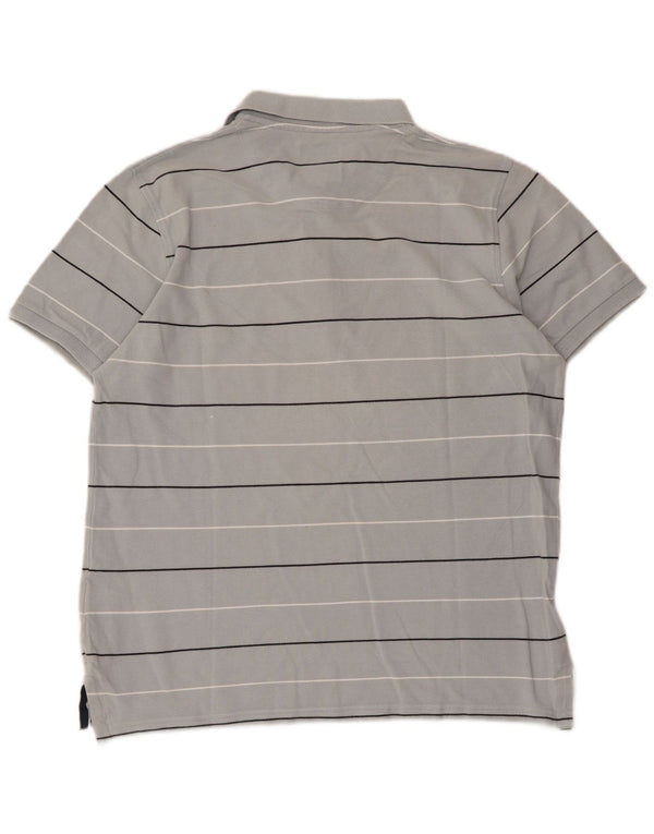 Camisa polo masculina Slam XL algodão listrado cinza