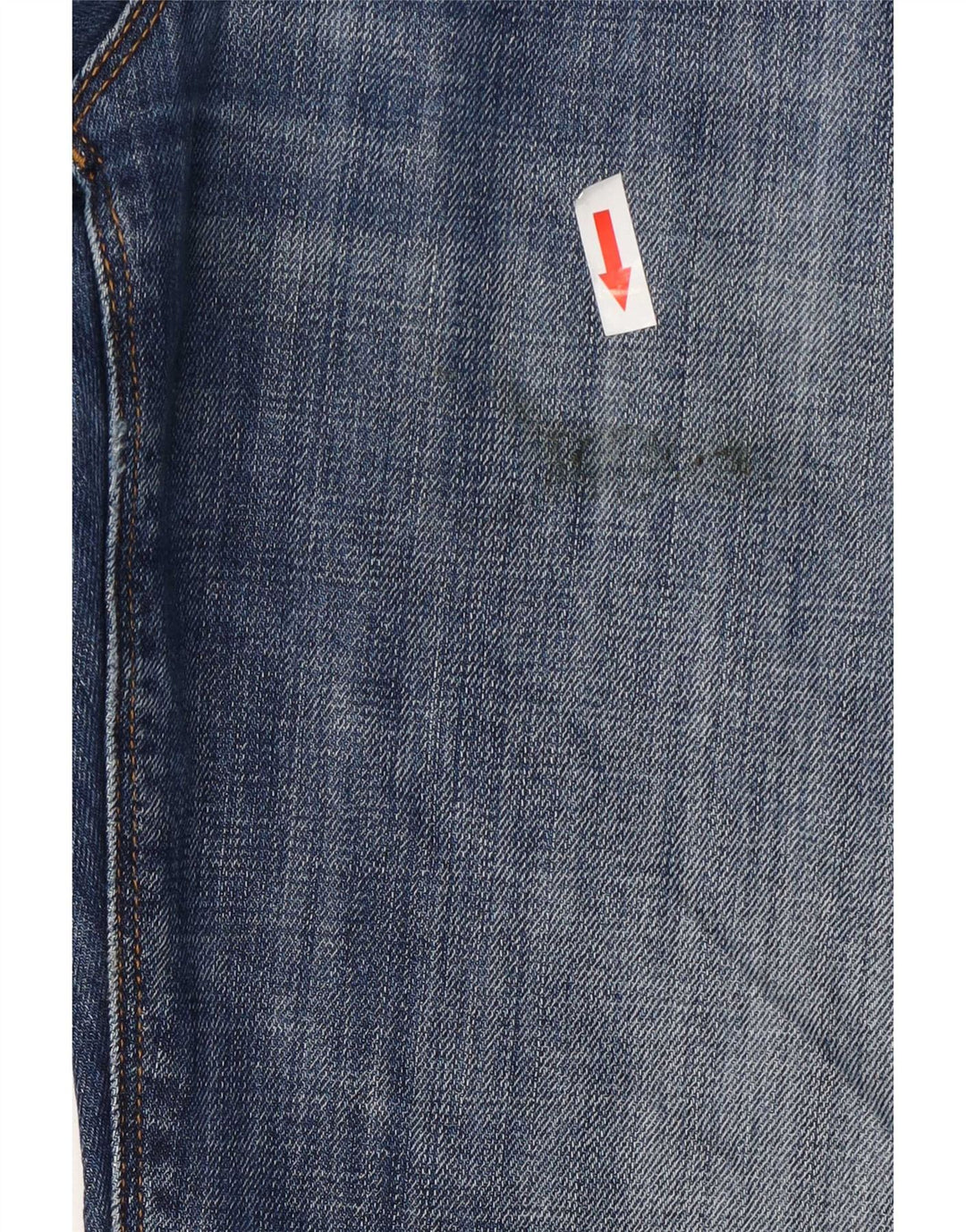 Tommy Hilfiger Calça jeans reta masculina desgastada W32 L32 algodão azul