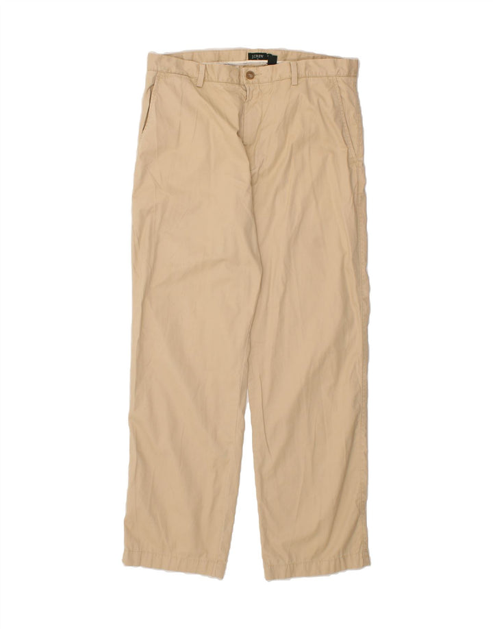 J. CREW Mens Straight Chino Trousers W35 L32 Beige Cotton Vintage J. Crew and Second-Hand J. Crew from Messina Hembry 
