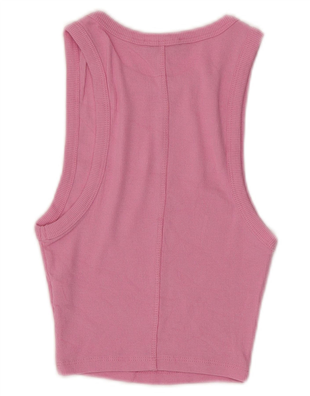 Zara Womens Crop Vest Top UK 8 Pequeno Algodão Rosa