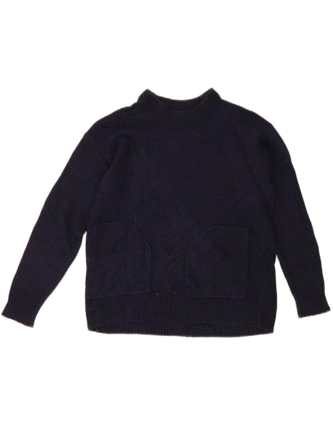 Suéter feminino J. Crew com gola barco e viscose azul marinho pequeno Reino Unido 10