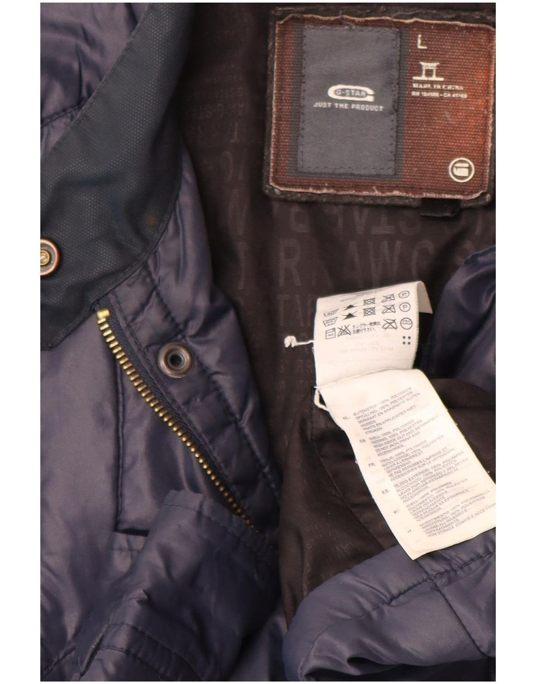 Jaqueta acolchoada masculina G-Star UK 40 grande poliamida azul marinho