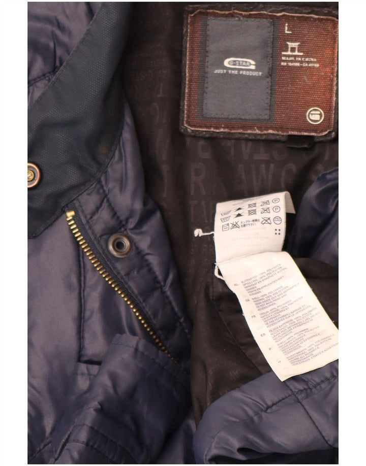 Jaqueta acolchoada masculina G-Star UK 40 grande poliamida azul marinho